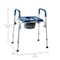 Flash Furniture Hercules Blue Shower Commode Chair with Safety Rail, Height Adjustable Frame, Padded Seat & Armrests DC-HY6458L-BL-GG - alternate 5